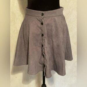 SHEIN Button-Front Skater Skirt in Gray